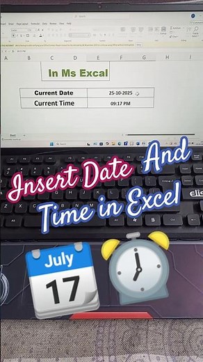 How to Insert Date and time in Excel #exceltips #techshorts #computer