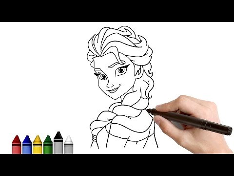 How to Draw Elsa from Frozen ★ Drawing for kids Tutorial - Art Lessons | KidsAtWork