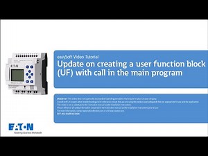 Update on creating a user function block (UF) with call in the main program