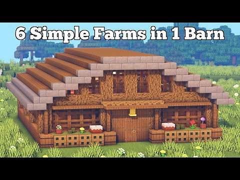 Minecraft 1.21 | 6 Automatic Farms in a Barn - Bedrock and Java