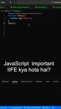 IIFE in JavaScript | Immediately Invoked Function Expression (Hindi)