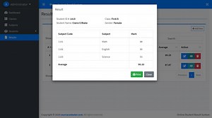 Online Student Result System using PHP/MySQLi with Source Code