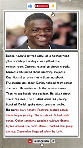 Daniel Kaluuya – Creativity Rekindled in a Small Room. fictional story.