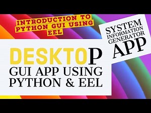 Python EEL Gui App |System Utility App Using Python , Html, Css, javascript|Part:2