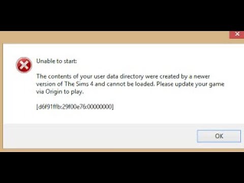 Fix Sims 4 Error at start up! (The contents of your user data...)
