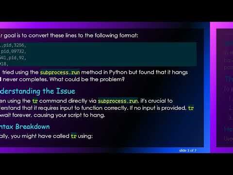 How to Use the tr Command in Python's Subprocess Module