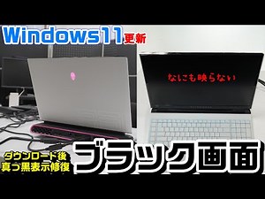 【Windows11】ダウンロード後画面真っ暗ブラックアウト｜DELL ALIENWARE AREA-51M R2修復