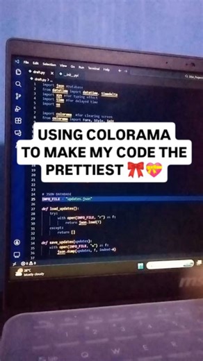 rusjinnm on Instagram: "importing colorama to my python code to make my it more cutesyy HAHAHA"
