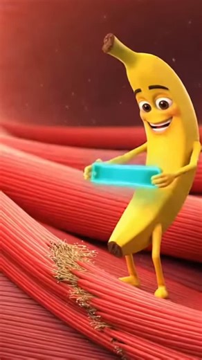 Kid’s AI on Instagram: "BANANA Doctor 💪🍌 | Muscles Ko Strong Banane Wala Hero | 3D Medical Animation is 3D medical Pixar-style animation mein dekhiye ek friendly BANANA jo human muscular system ke andar jaakar kamzor muscles ko strong banata hai 💪🍌 Realistic muscle fibers, cinematic lighting aur kid-friendly character ke saath yeh video dikhata hai kaise support aur strength se muscles healthy ho jaate hain. ✨ Educational • Fun • Medical Visualization 👨‍⚕️ Kids aur adults dono ke liye perfe