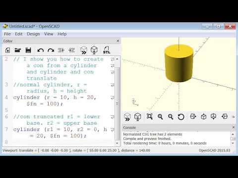 OpenSCAD tutorial: cone