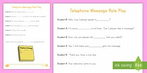Telephone Message Role Play Script