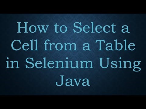 How to Select a Cell from a Table in Selenium Using Java