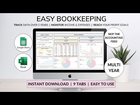 Easy Bookkeeping Tutorial - Accounting Spreadsheet - Income & Expenses Tracker - Tax Tracker