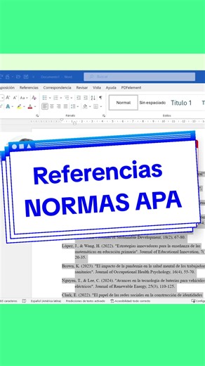 Cómo elaborar referencias en normas APA en Word