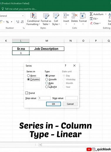 Auto Fill Serial Numbers in Excel Quickly | Microsoft Excel ⏩