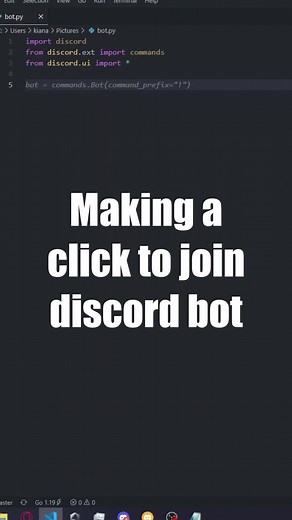 Making a click to create discord bot #code #programming #vsc #visualstudio #tutorial #tutorial #howto #cmd #pythonprogram #discord #skid #github #coding #program #dc #antiskid #tut #help #helping