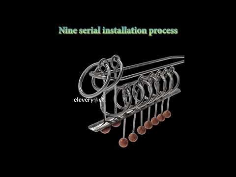 HOW TO SOLVE CLASSICAL METAL 9 LINKED RINGS PUZZLE