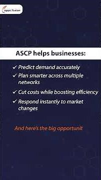 Oracle Advanced Supply Chain Planning (ASCP) Live Training