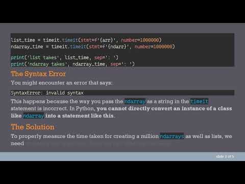 How to Measure the Time Taken to Create a Million ndarrays in Python