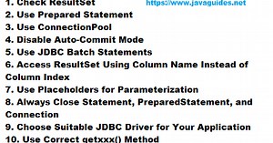 JDBC Best Practices