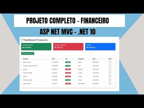 COMPLETE PROJECT | FINANCIAL SYSTEM - MVC .NET 10 and SQL Server | CRUD