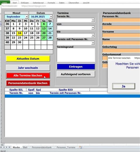 Delete all appointment calendars with images in Excel VBA