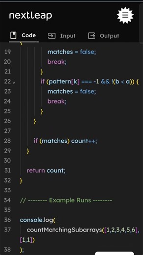 Count Subarrays Matching a Pattern | JavaScript DSA Problem Explained | Coding Interview Question