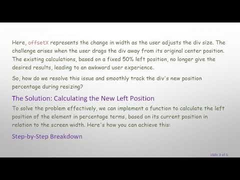 Conquer the Challenge of Dynamic Div Positioning During Resizing with JavaScript