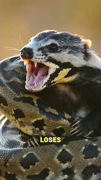 Honey Badger vs Python – Intelligence and Power Collide #python #honeybadger #wildlife #shorts