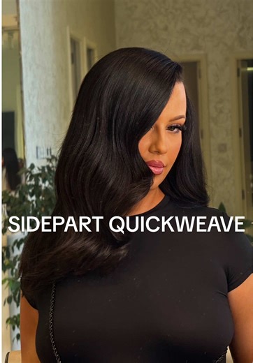 Cute Deep Side Part Quickweave Tutorial for Amela