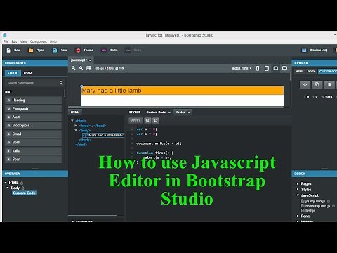 How to use the Javascript Editor in Bootstrap Studio