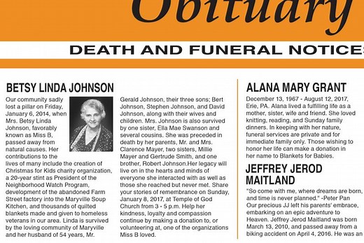 6 Sample Obituary Examples   Formatting Advice | LoveToKnow