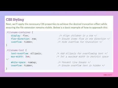 Smart Truncation of Filenames in CSS: A Guide to Overflow Management