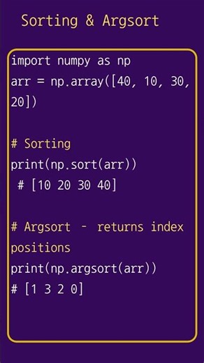 Sorting & Searching in NumPy | sort, argsort, searchsorted