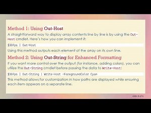 How to Display PowerShell Arrays with Line Breaks for Paths
