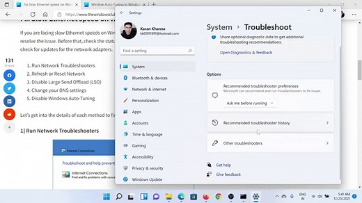 Slow Ethernet speed on Windows 11 computer
