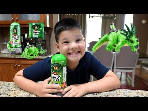 CALEB Opens ROBO ALIVE DINO DNA with MOM!