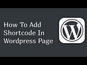 how to add shortcode in wordpress page