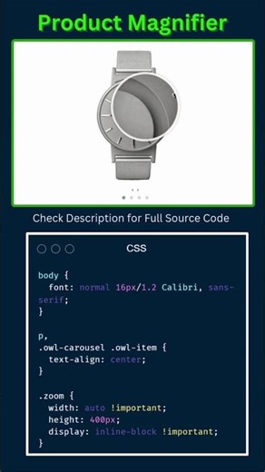 jQuery Image Zoom Slider 🔍 | Owl Carousel + Magnify Plugin | Frontend Trick