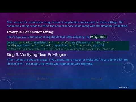 Troubleshooting Golang MySQL Docker Connection Issues