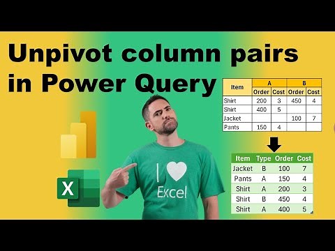 Unpivot column pairs in Power Query for Excel & Power BI