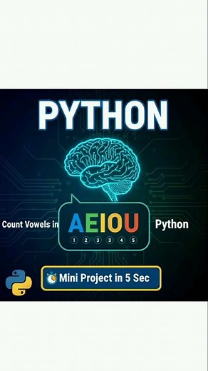 l💻 Python Vowel Counter 🔥| Beginner Project You Must Try!#python #learnpython #shorts #coding #viral