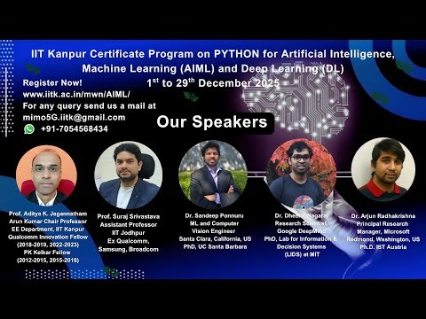 IIT Kanpur Certification Program | PYTHON for AIML and Deep Learning |1st to 29th December 2025|