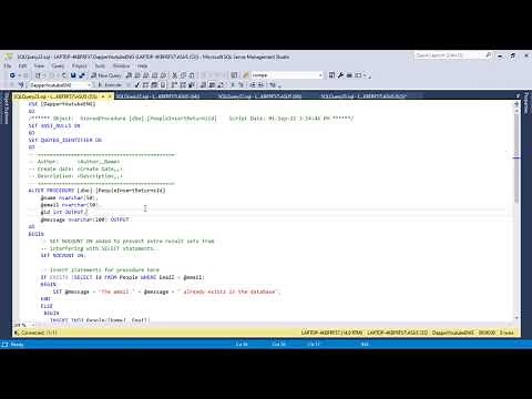 2 - Dapper and Stored Procedures - OUTPUT Variables - Dapper