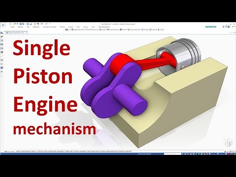 Solid Edge Design & Motion Animation #28 | Single Piston Engine Mechanism