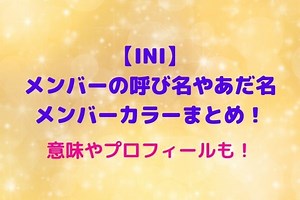 【INI】メンバーの呼び名やあだ名・メンバーカラーまとめ！意味やプロフィールも！