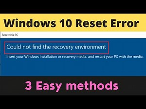 Fix could not find the recovery environment windows 10/ 11/8