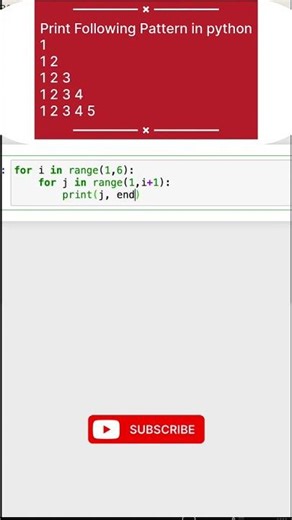 Python Number Pattern 🔥 | Increasing Number Pyramid Using Loops | Python Shorts for Beginners