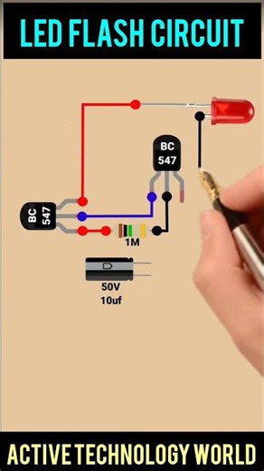 💡 LED flash circuit🔌