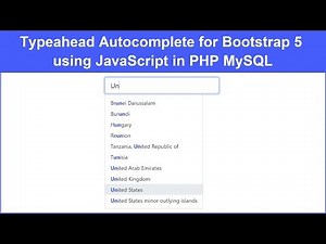 Typeahead Autocomplete Textbox using JavaScript in PHP for Bootstrap 5